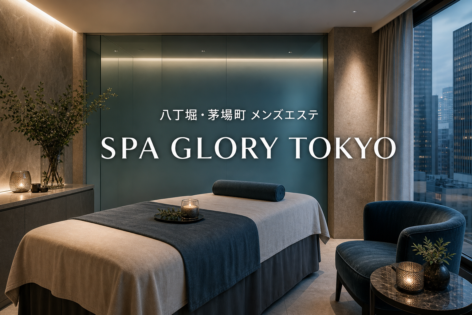 八丁堀・茅場町のメンズエステSPA GLORY TOKYOをイメージした上質な施術空間